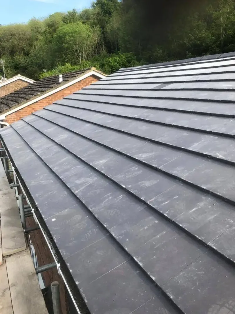 Torch-on felt roofing applied to an outbuilding roof in Ascot
